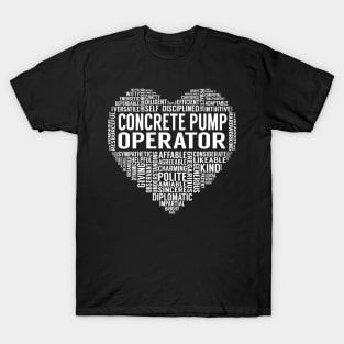 Concrete Pump Operator Heart T-Shirt